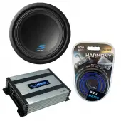 Alpine S-W12D4 Car Audio Type S Series Sub 1200W Peak 12" Subwoofer Bundle with Harmony HA-A...