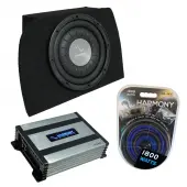 Compatible with 1990-2005 Mazda Miata MX-5 Convertible Harmony F104 Single 10" Sub Box & Harmony HA-A400.1