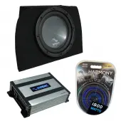 Compatible with 1990-2005 Mazda Miata MX-5 Convertible Harmony R104 Single 10" Sub Box & Harmony HA-A400.1