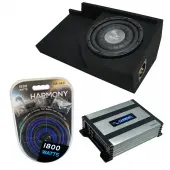 Compatible with 1988-1998 GMC Sierra Extended Cab Truck Harmony F104 Single 10" Sub Box & Harmony HA-A400.1