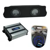 Compatible with 1994-2004 Ford Mustang Coupe Harmony R104 Dual 10" Custom Sub Box & Harmony HA-A400.1 Amp