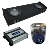 Compatible with 1997-1999 Ford F-150 Super Ext Cab Truck Harmony R124 Dual 12" Sub Box & Harmony HA-A400.1