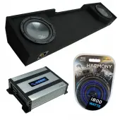Compatible with 1988-1998 GMC Sierra Extended Cab Truck Harmony R124 Dual 12" Sub Box & Harmony HA-A400.1 Amp