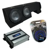 Compatible with 2001-2003 Ford F-150 Super Crew Truck Harmony R104 Dual 10" Sub Box & Harmony HA-A400.1
