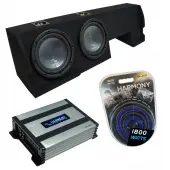 Compatible with 2001-2003 Ford F-150 Super Crew Truck Harmony R124 Dual 12" Sub Box & Harmony HA-A400.1