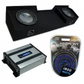 Compatible with 2004-2015 Nissan Titan King or Crew Truck Harmony R104 Dual 10 Sub Box & Harmony HA-A400.1