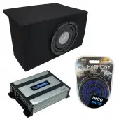 Compatible with 2005-2014 Ford Mustang Coupe Harmony Audio F104 Single 10" Sub Box & Harmony HA-A400.1 Amp