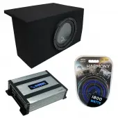 Compatible with 2005-2014 Ford Mustang Coupe Harmony Audio R124 Single 12" Sub Box & Harmony HA-A400.1 Amp