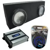 Compatible with 2007-2013 Toyota Tundra Crew Max Harmony HA-R124 Dual 12" Custom Sub Box Harmony HA-A400.1 Amp