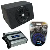 Universal Car Stereo Hatchback Sealed Single 12" Kicker Comp C12 Sub Box Enclosure & Har...