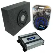 Universal Regular Standard Cab Truck Harmony F104 Single 10" Sub Box & Harmony HA-A400.1