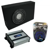 Universal Regular Standard Cab Truck Harmony F124 Ported 12" Sub Box & Harmony HA-A400.1