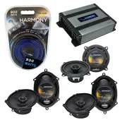 Compatible with BMW 328 1997-2001 Factory Speaker Replacement Harmony (2)R68 R5 & Harmony HA-A400.4 Amp