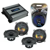 Compatible with BMW Z3 1997-2002 Factory Speaker Replacement Harmony (2) R5 & Harmony HA-A400.4 Amplifier