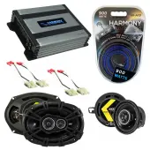 Compatible with Buick Skyhawk 1982-1989 Speaker Replacement Kicker DSC35 DSC693 & Harmony HA-A400.4 Amp