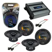 Compatible with Cadillac Escalade 1999-2002 OEM Speaker Replacement Harmony (2) R65 & Harmony HA-A400.4 Amp