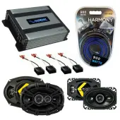 Compatible with Chevy Caprice 1985-1990 Speaker Replacement Kicker DSC46 DSC693 & Harmony HA-A400.4 Amp