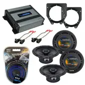 Compatible with Chevy Van Express 2003-2007 OEM Speaker Replacement Harmony (2) R65 & Harmony HA-A400.4 Amp