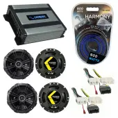 Compatible with Chrysler Aspen 2007-2007 Factory Speaker Replacement Kicker (2) DSC67 & Harmony HA-A400.4