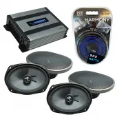 Compatible with Dodge Charger 2005-2010 Factory Speakers Replacement Harmony (2) C69 & Harmony HA-A400.4