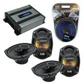 Compatible with Dodge Journey 2009-2010 Factory Speaker Replacement Harmony (2) R69 & Harmony HA-A400.4 Amp