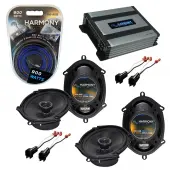 Compatible with Ford Excursion 2000-2005 Factory Speaker Replacement Harmony (2) R68 & Harmony HA-A400.4 Amp