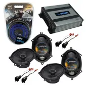 Compatible with Ford Focus 2000-2007 Factory Speaker Replacement Harmony (2) R68 & Harmony HA-A400.4 Amp