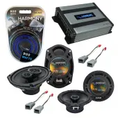Compatible with Ford F-Series Truck 1982-1986 OEM Speaker Replacement Harmony Speakers & Harmony HA-A400.4 Amp