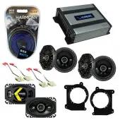 Compatible with GMC Envoy 1998-2001 Speaker Replacement Kicker (2) DSC65 DSC46 & Harmony HA-A400.4 Amp