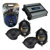 Compatible with Ford Five Hundred 2005-2007 OEM Speaker Replacement Harmony (2) R68 & Harmony HA-A400.4 Amp