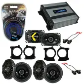 Compatible with GMC Jimmy 1995-2001 Speaker Replacement Kicker (2) DSC65 DSC46 & Harmony HA-A400.4 Amp