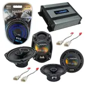 Compatible with GMC Safari Mini Van 1985-1990 OEM Speaker Replacement Harmony Speakers & Harmony HA-A400.4 Amp