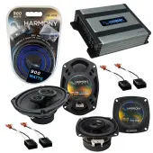 Compatible with GMC Safari Mini Van 1991-1995 OEM Speaker Replacement Harmony Speakers & Harmony HA-A400.4 Amp