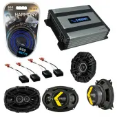 Compatible with GMC Safari Mini Van 1991-1995 Speaker Replacement Kicker DS Coax & Harmony HA-A400.4 Amp