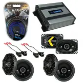 Compatible with GMC Safari Mini Van 1996-2005 Speaker Replacement Kicker DS Coax & Harmony HA-A400.4 Amp