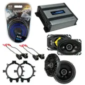 Compatible with GMC Sierra 1995-1998 Speaker Replacement Kicker DSC5 DSC46 & Harmony HA-A400.4 Amp
