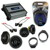 Compatible with GMC Sierra 2500HD/3500HD 2014 Speaker Replacement Kicker KS Series & Harmony HA-A400.4 Amp