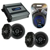 Compatible with GMC Yukon XL Denali 2007-2014 Speaker Replacement Kicker (2) DSC65 & Harmony HA-A400.4 Amp