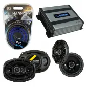 Compatible with Honda Accord 1979-1981 Speaker Replacement Kicker DSC65 DSC693 & Harmony HA-A400.4 Amp