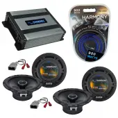 Harmony Audio HA-A400.4 Amp Bundle with (2) Harmony Audio HA-R65 Speakers Pair Compatible with Honda Pilot 2003-2008 Factory Speaker Replacement