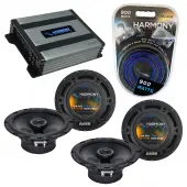 Compatible with Infiniti Q45 2002-2005 Speaker Replacement Harmony (2) R65 & Harmony HA-A400.4 Amp