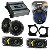 Compatible with Isuzu Hombre 1996-2001 Speaker Replacement Kicker (2) DSC65 DSC46 & Harmony HA-A400.4 Amp