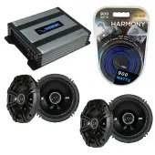 Compatible with Jaguar X-Type 2001-2008 Speaker Replacement Kicker (2) DSC65 & Harmony HA-A400.4 Amp