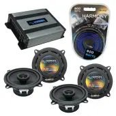 Compatible with Jaguar XJ 1986-1993 OEM Speaker Replacement Harmony (2) R5 & Harmony HA-A400.4 Amplifier