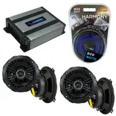 Compatible with Jaguar XJ 1986-1993 Speaker Replacement Kicker (2) DSC5 & Harmony HA-A400.4 Amplifier