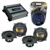 Compatible with Jaguar XJ 1998-2005 OEM Speaker Replacement Harmony (2) R5 & Harmony HA-A400.4 Amplifier