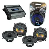 Compatible with Jeep Cherokee 1984-1987 OEM Speaker Replacement Harmony (2) R5 & Harmony HA-A400.4 Amp