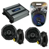 Compatible with Jeep Cherokee 1984-1987 Speaker Replacement Kicker (2) DSC5 & Harmony HA-A400.4 Amp