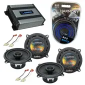 Compatible with Jeep Cherokee 1988-1996 OEM Speaker Replacement Harmony (2) R5 & Harmony HA-A400.4 Amp