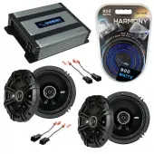 Compatible with Jeep Cherokee 1997-2001 Speaker Replacement Kicker (2) DSC65 & Harmony HA-A400.4 Amp